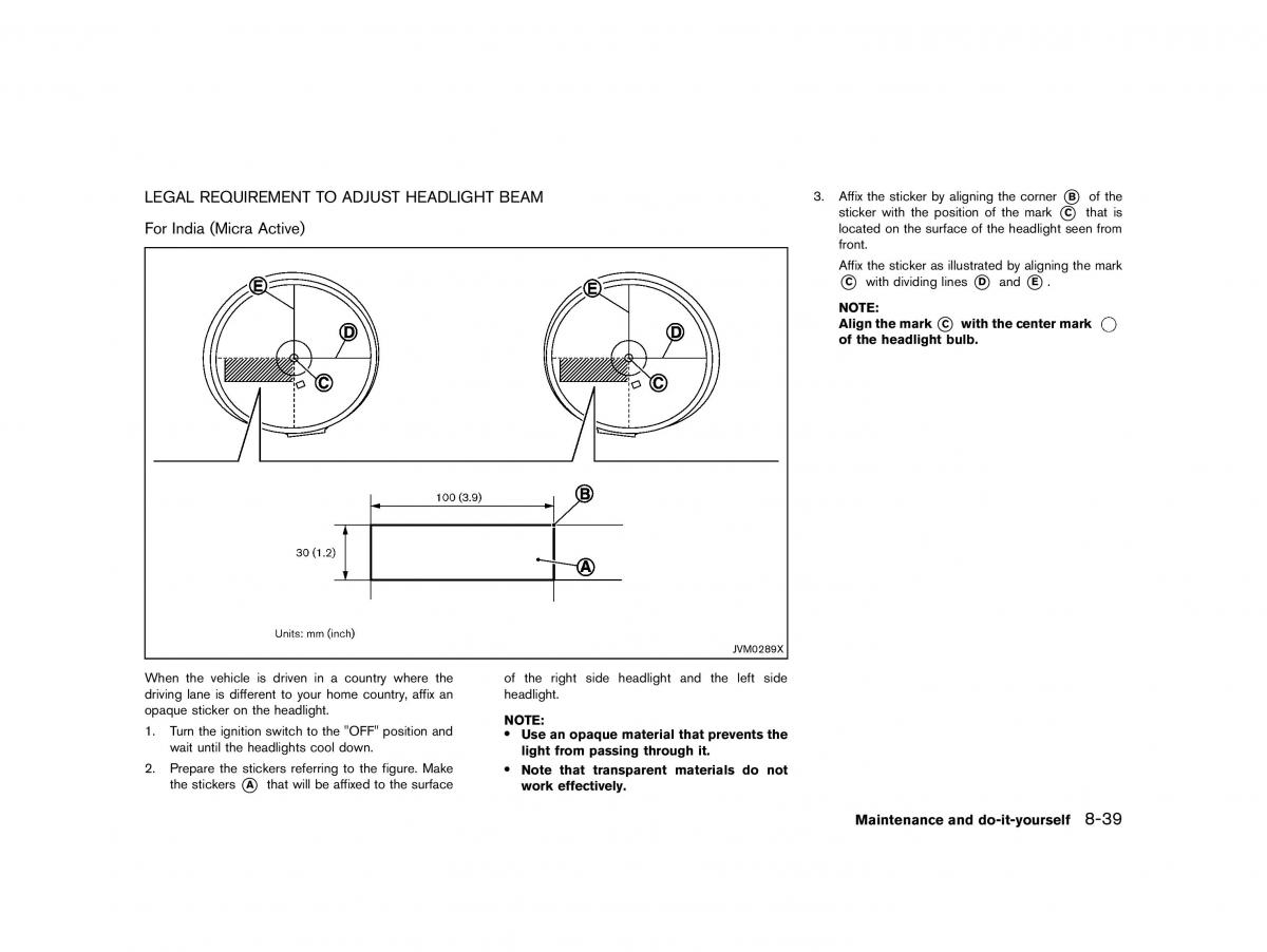 Nissan Micra March K13 owners manual / page 304