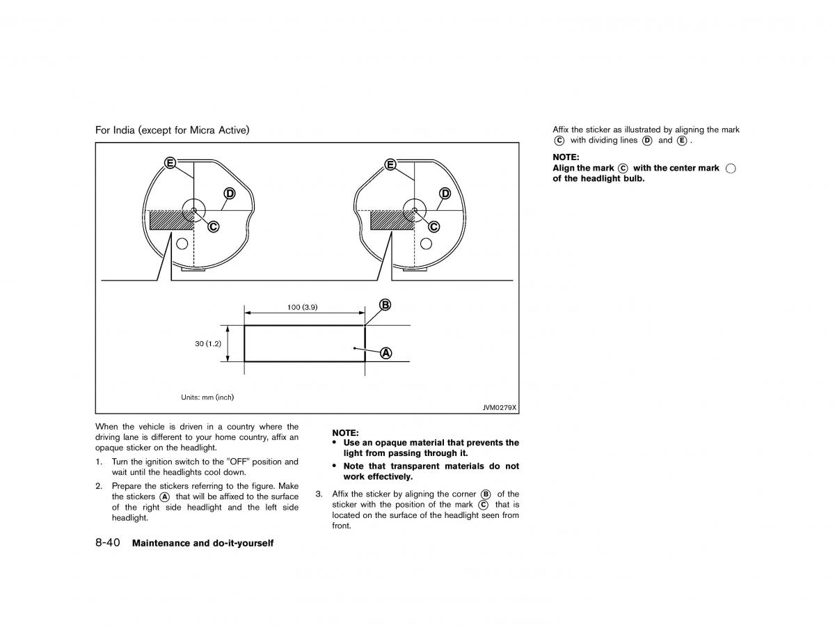 Nissan Micra March K13 owners manual / page 305