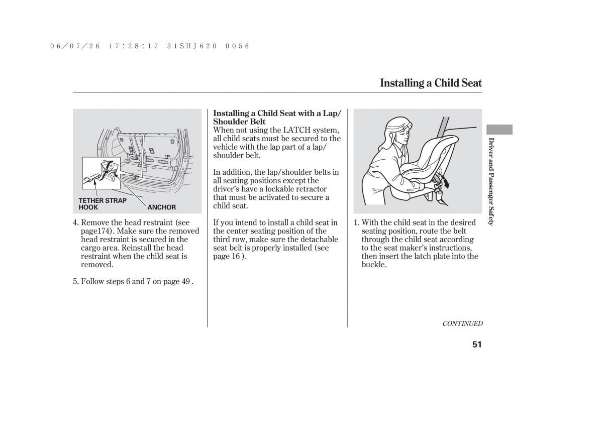 Honda Odyssey III 3 owners manual / page 57