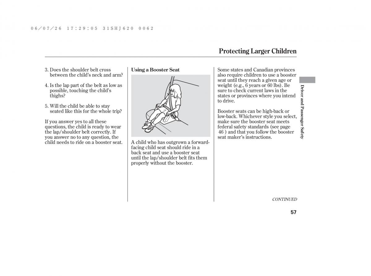 Honda Odyssey III 3 owners manual / page 63