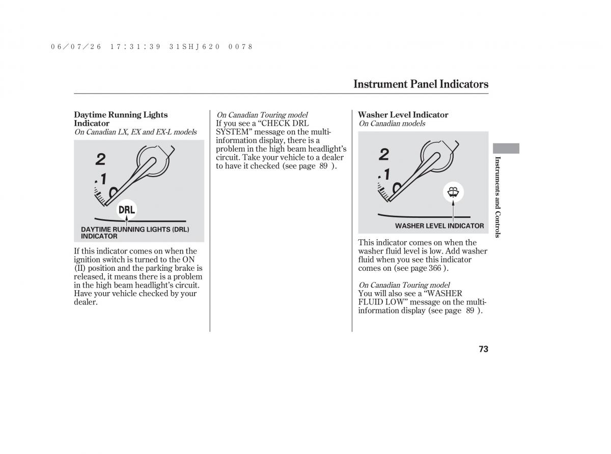 Honda Odyssey III 3 owners manual / page 79