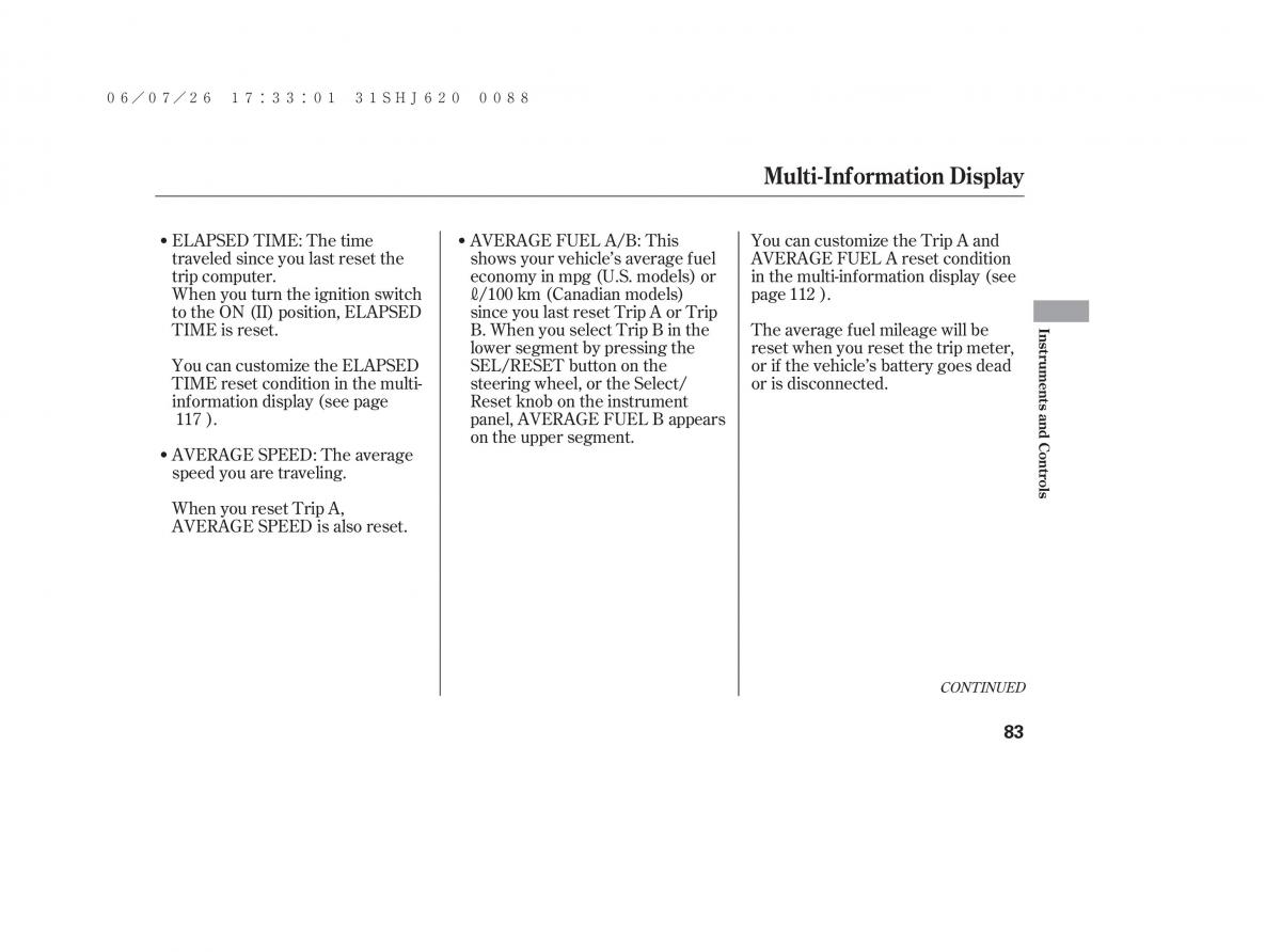 Honda Odyssey III 3 owners manual / page 89