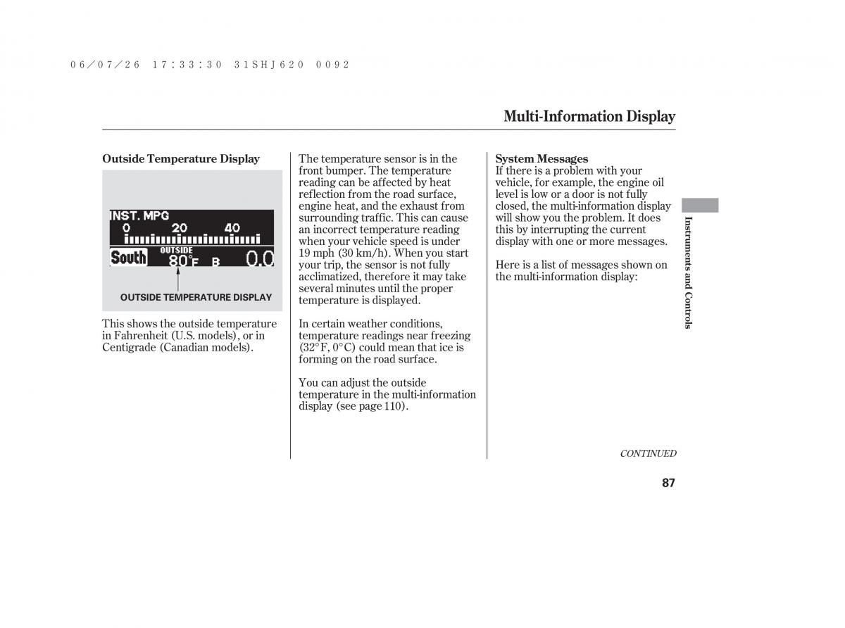 Honda Odyssey III 3 owners manual / page 93