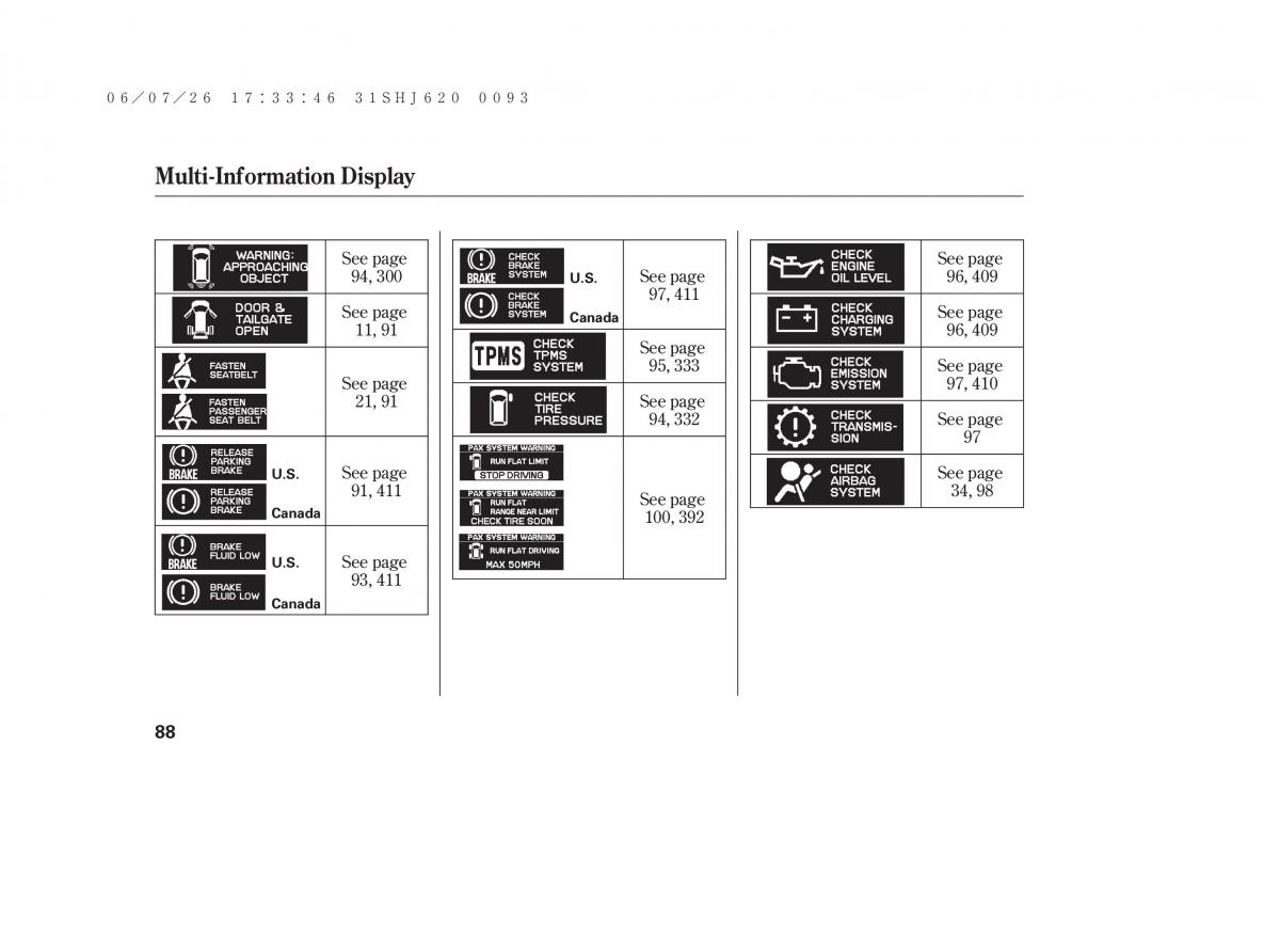 Honda Odyssey III 3 owners manual / page 94