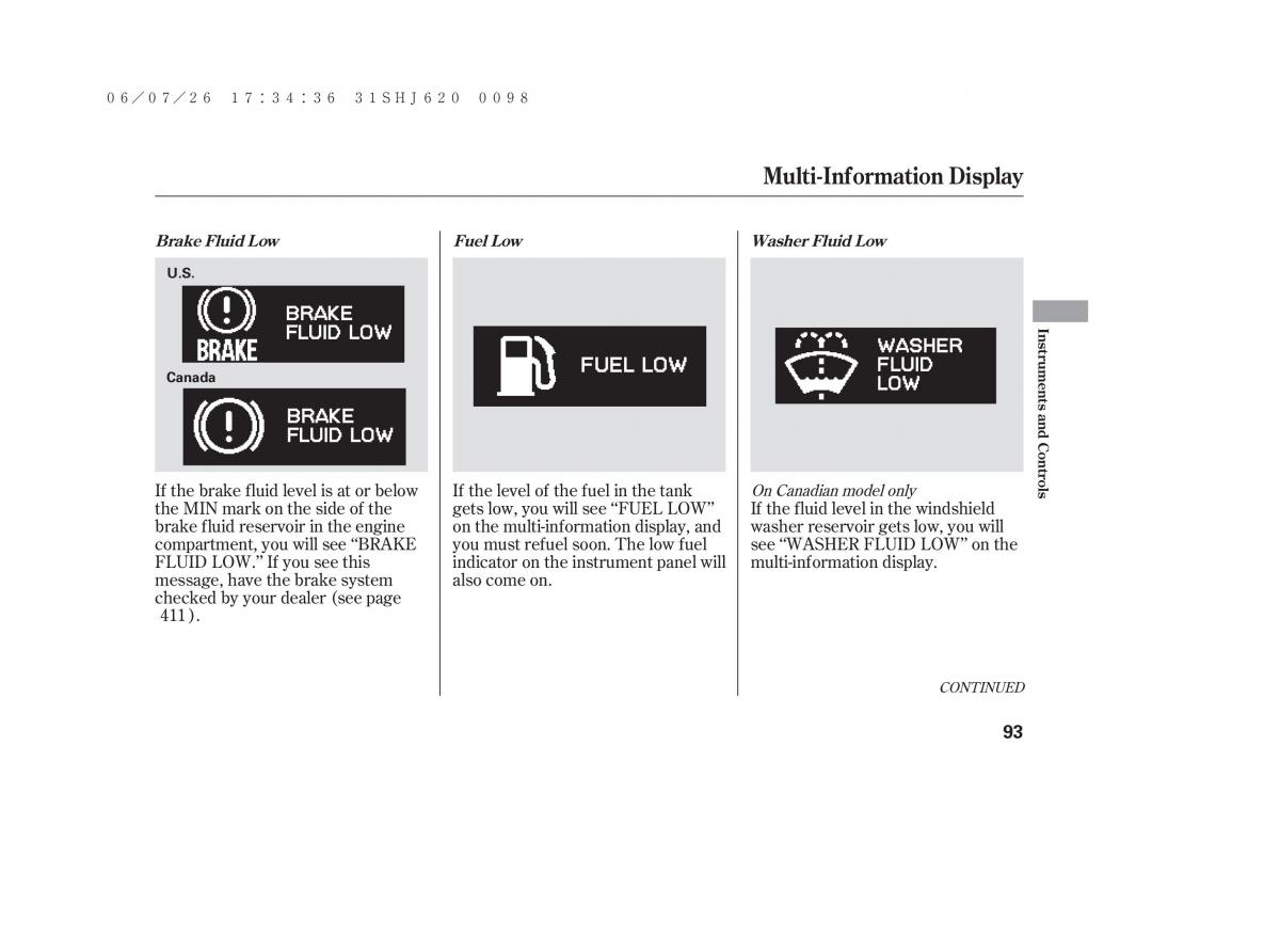 Honda Odyssey III 3 owners manual / page 99