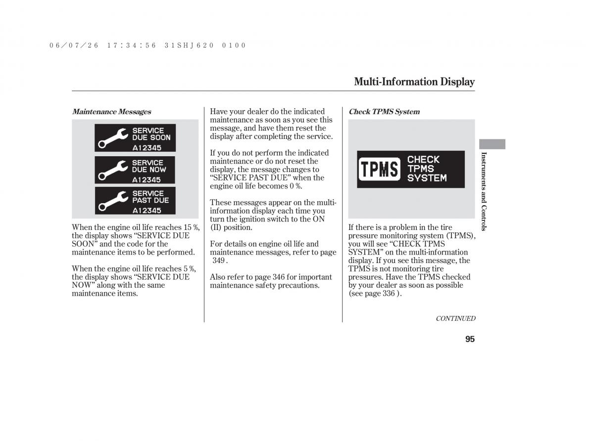 Honda Odyssey III 3 owners manual / page 101