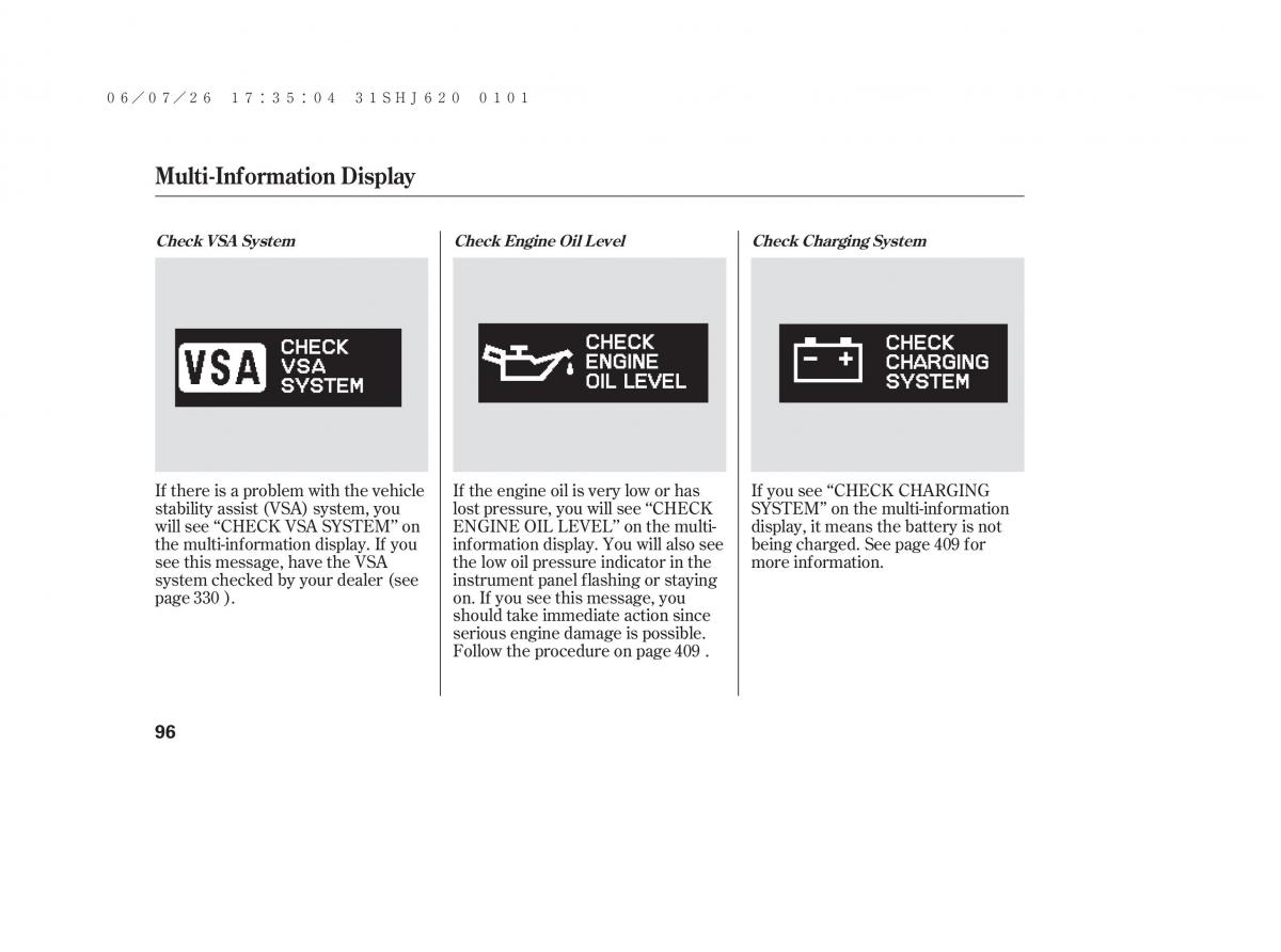 Honda Odyssey III 3 owners manual / page 102