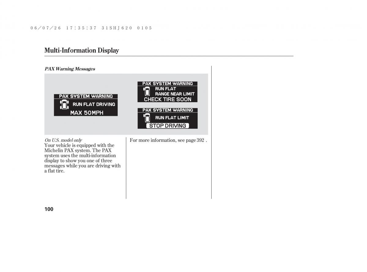 Honda Odyssey III 3 owners manual / page 106