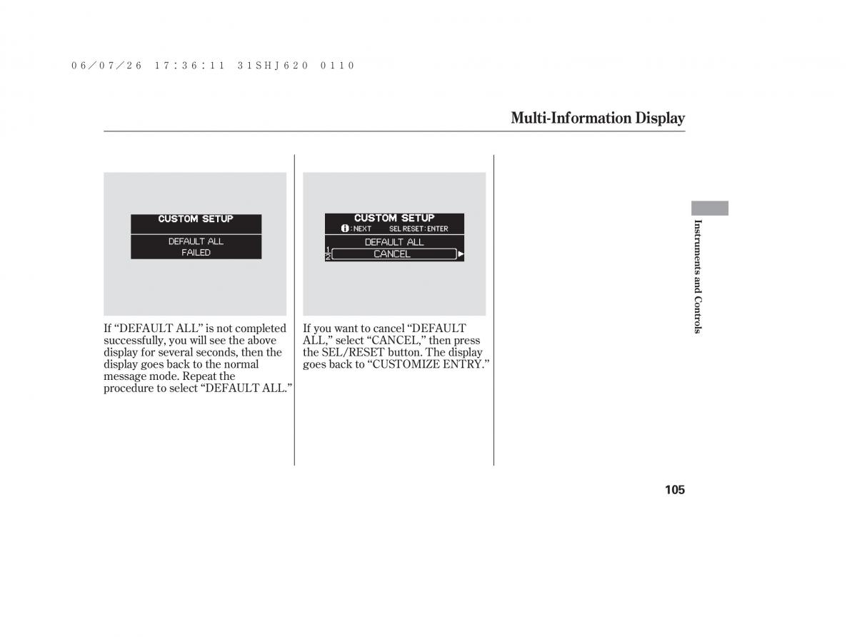 Honda Odyssey III 3 owners manual / page 111