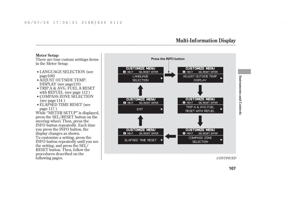 Honda Odyssey III 3 owners manual / page 113