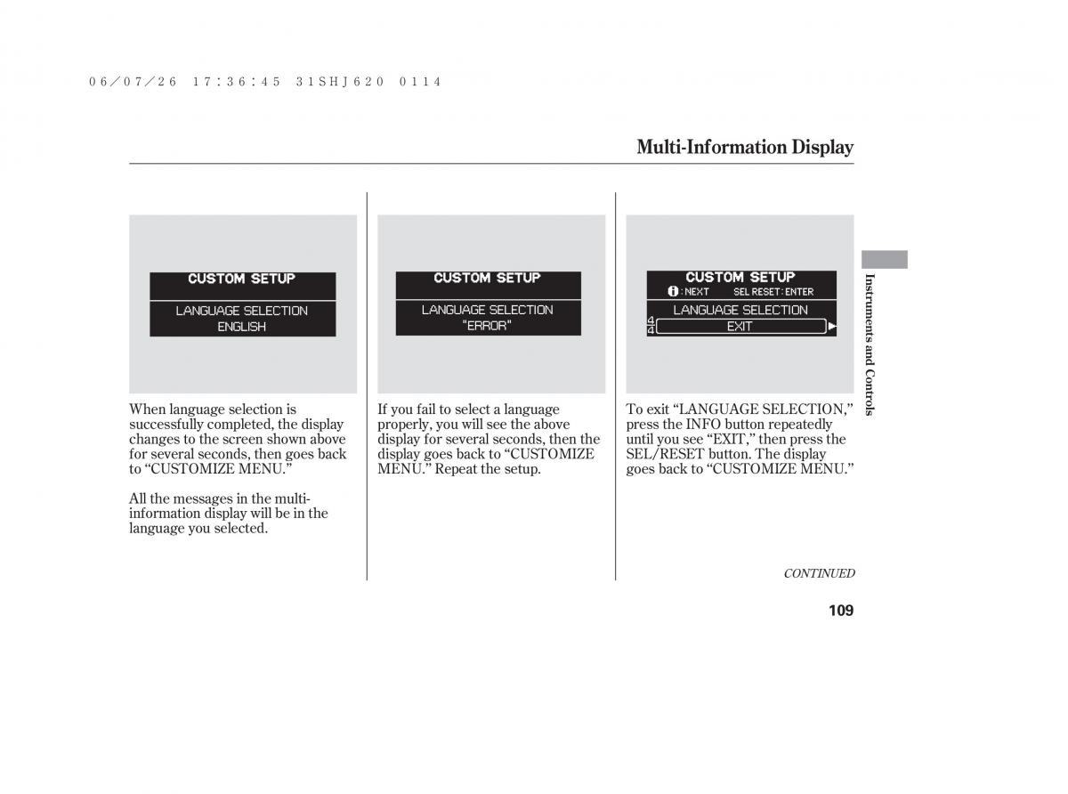 Honda Odyssey III 3 owners manual / page 115