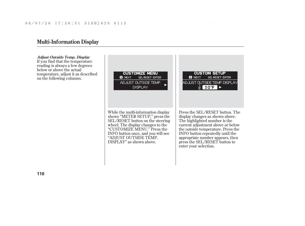 Honda Odyssey III 3 owners manual / page 116