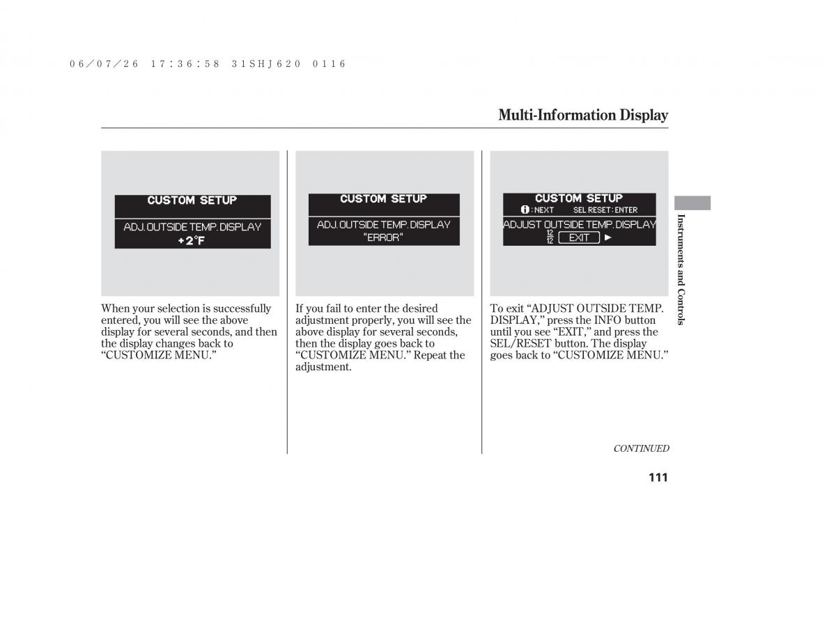 Honda Odyssey III 3 owners manual / page 117