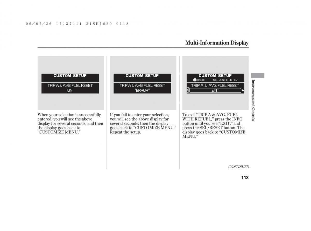 Honda Odyssey III 3 owners manual / page 119