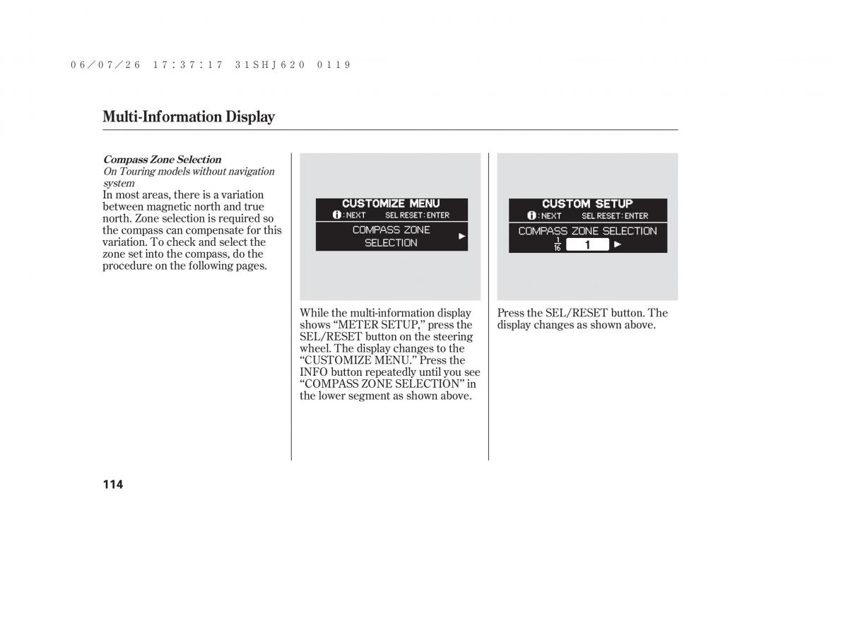 Honda Odyssey III 3 owners manual / page 120