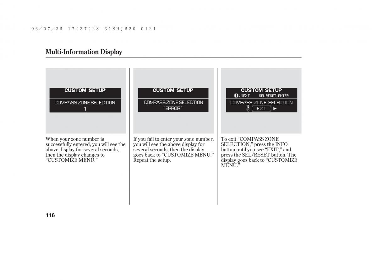 Honda Odyssey III 3 owners manual / page 122