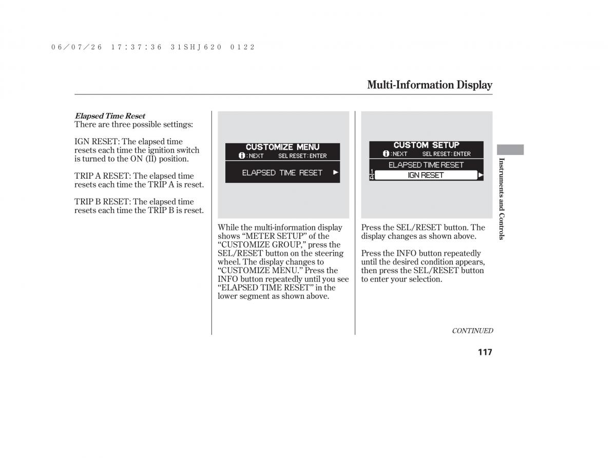 Honda Odyssey III 3 owners manual / page 123