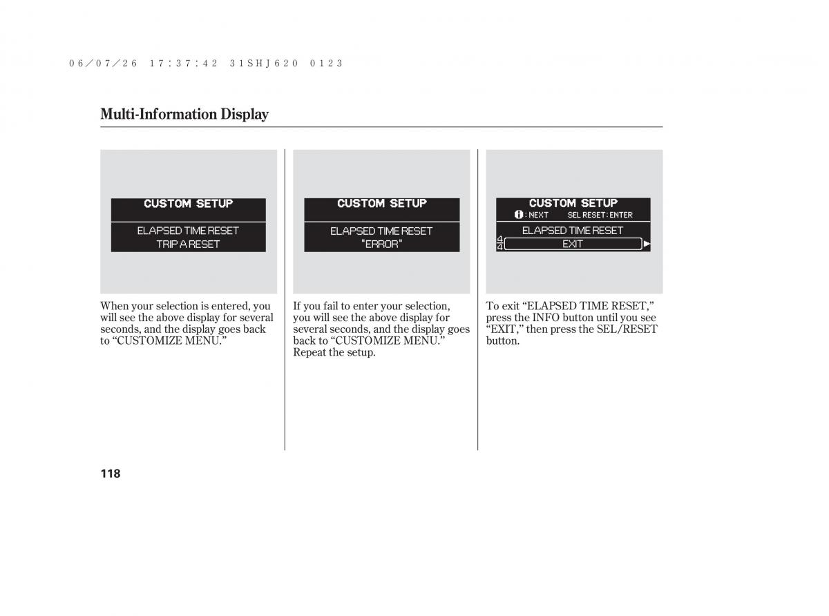 Honda Odyssey III 3 owners manual / page 124