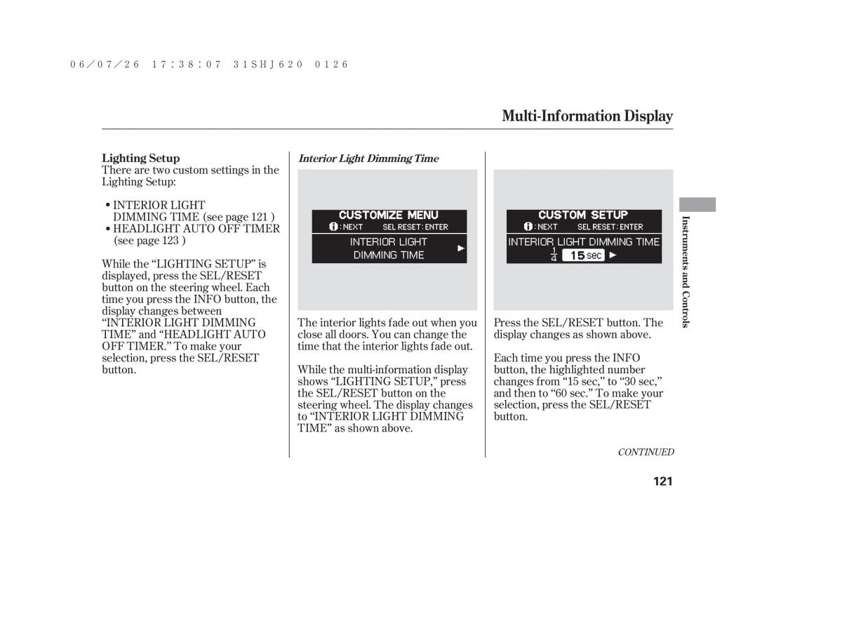 Honda Odyssey III 3 owners manual / page 127