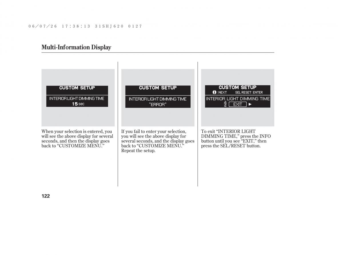 Honda Odyssey III 3 owners manual / page 128