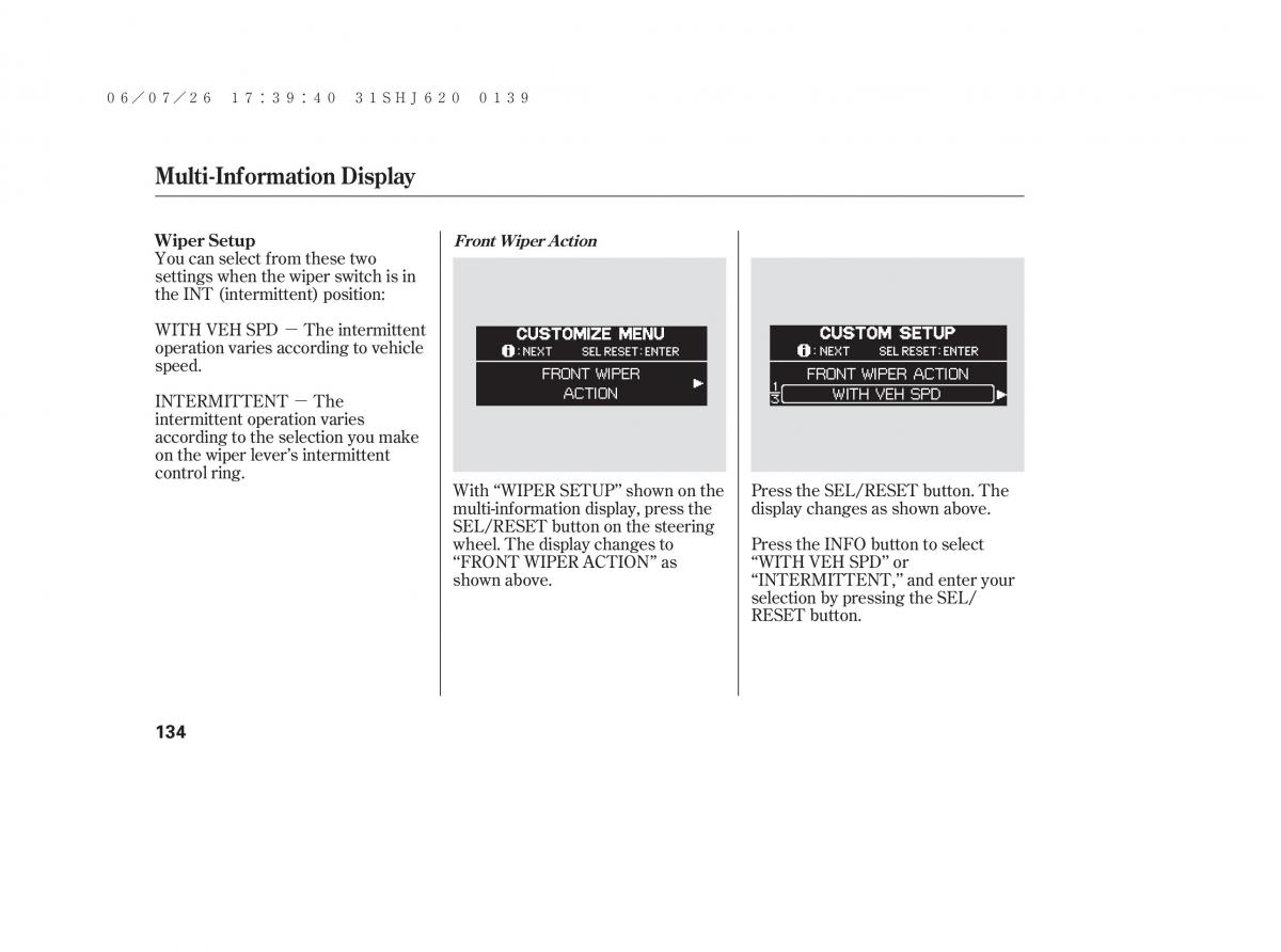 Honda Odyssey III 3 owners manual / page 140