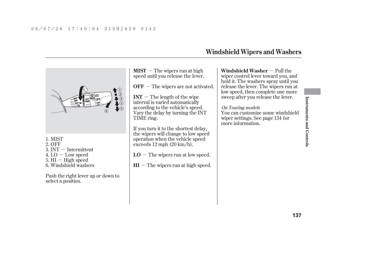 Honda Odyssey III 3 owners manual / page 143