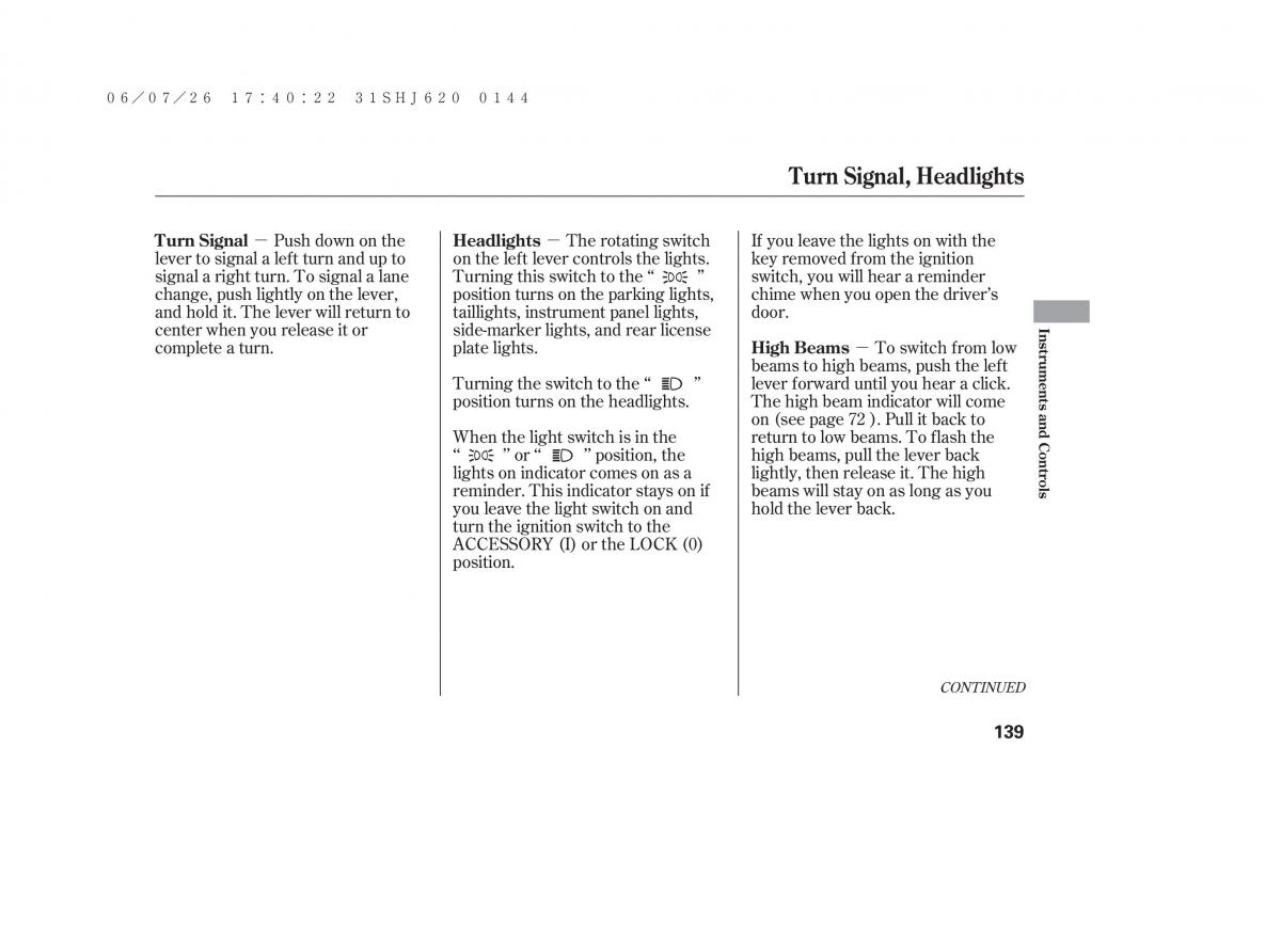 Honda Odyssey III 3 owners manual / page 145