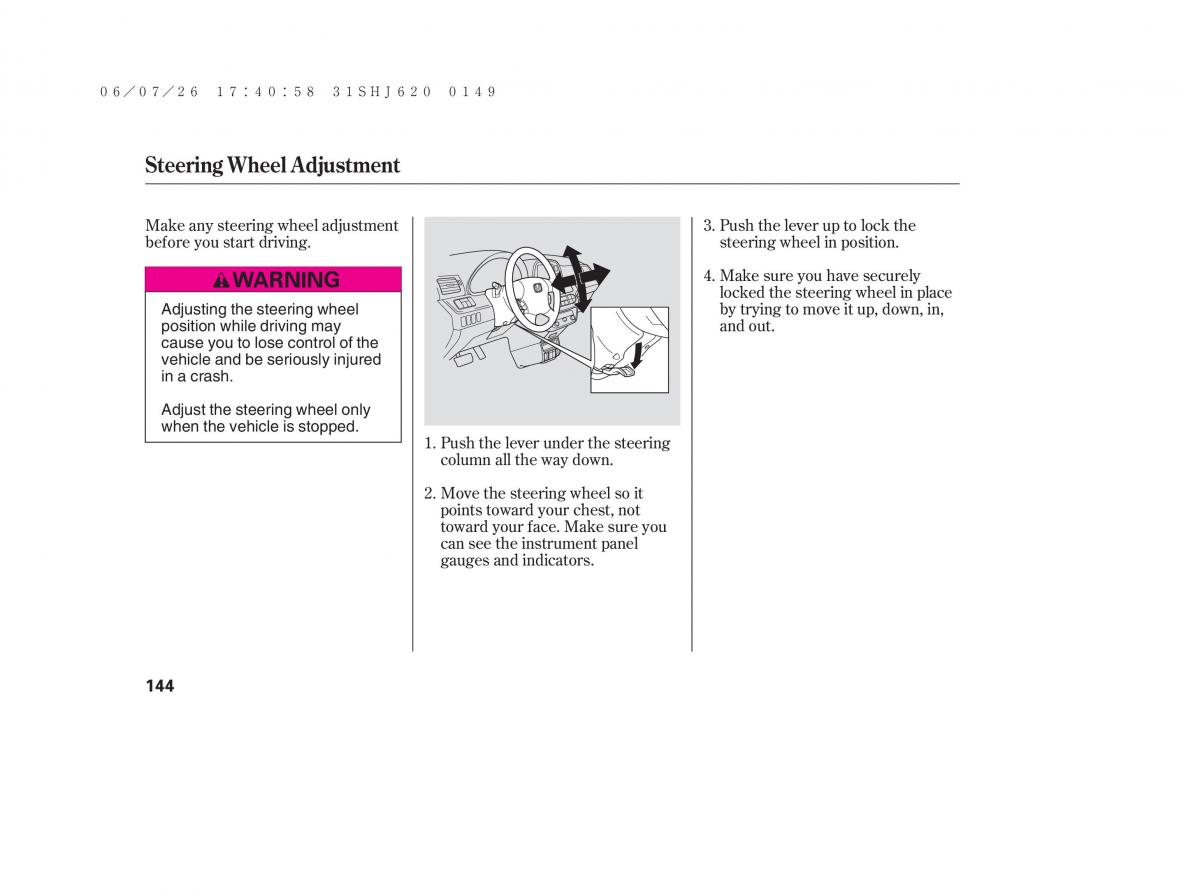 Honda Odyssey III 3 owners manual / page 150