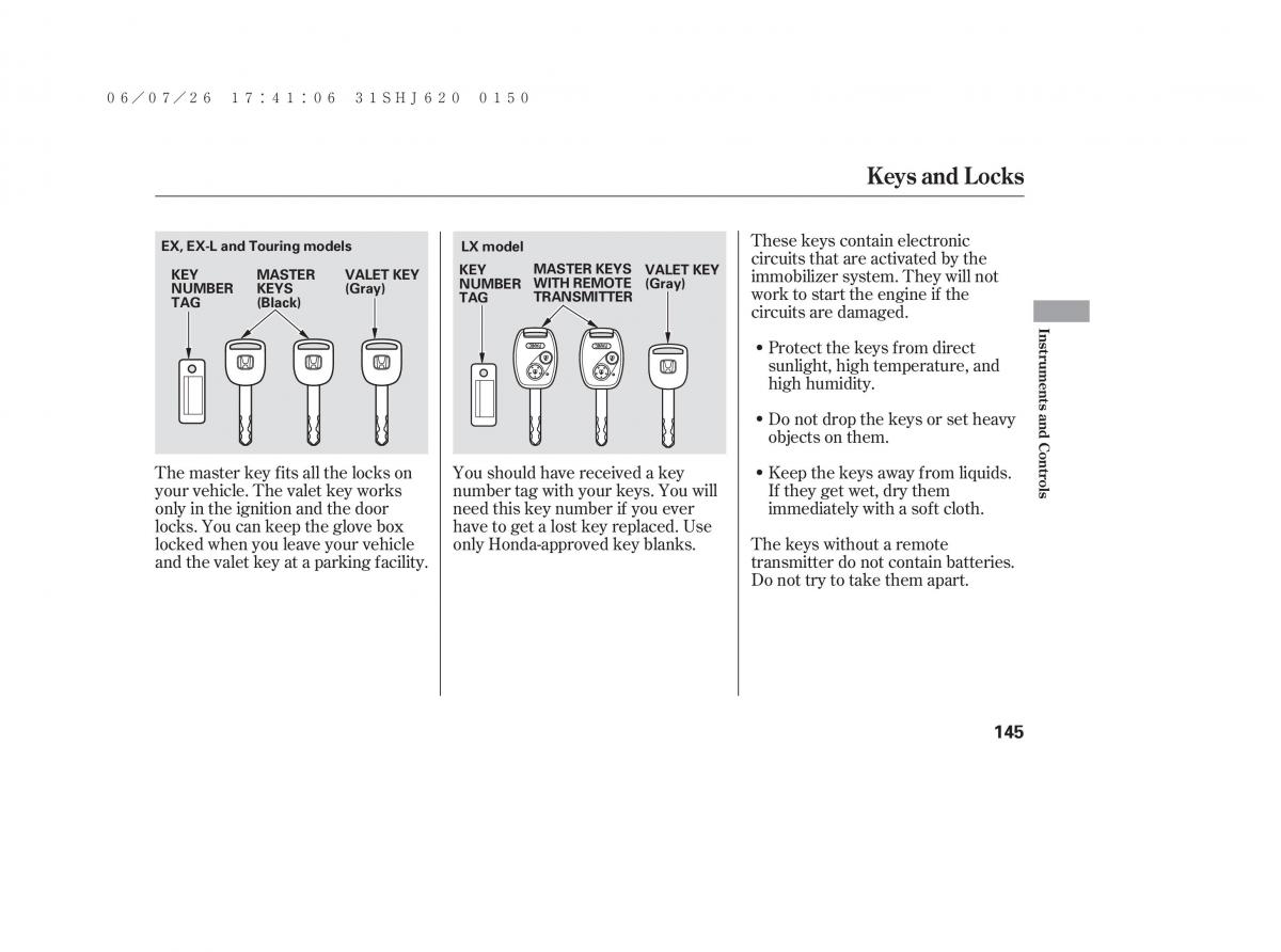 Honda Odyssey III 3 owners manual / page 151