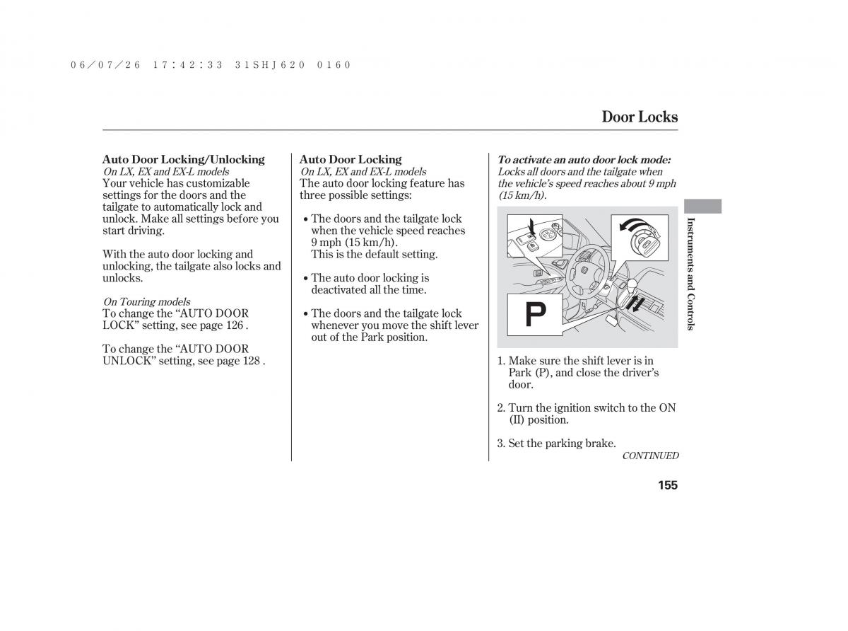 Honda Odyssey III 3 owners manual / page 161