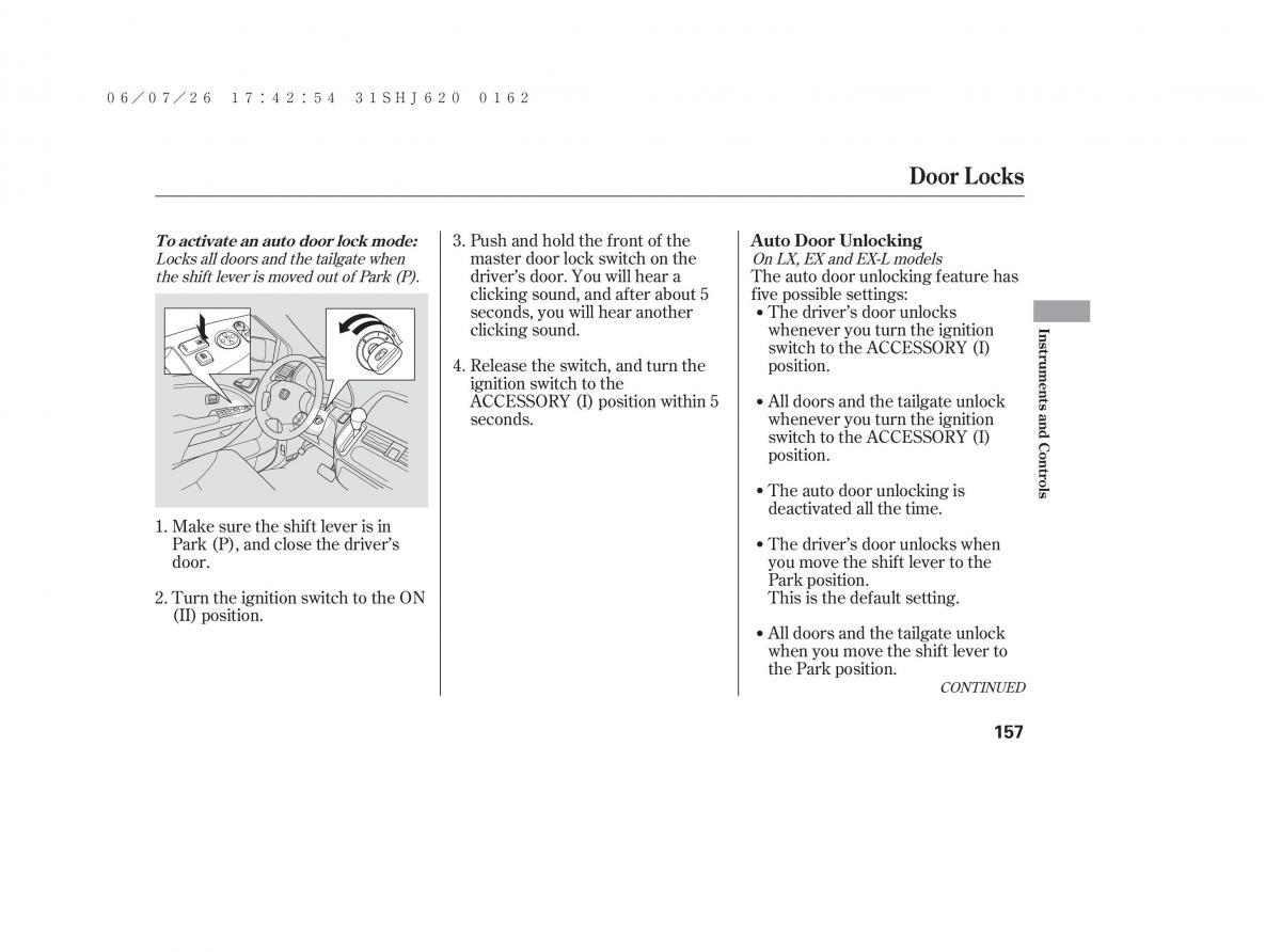 Honda Odyssey III 3 owners manual / page 163