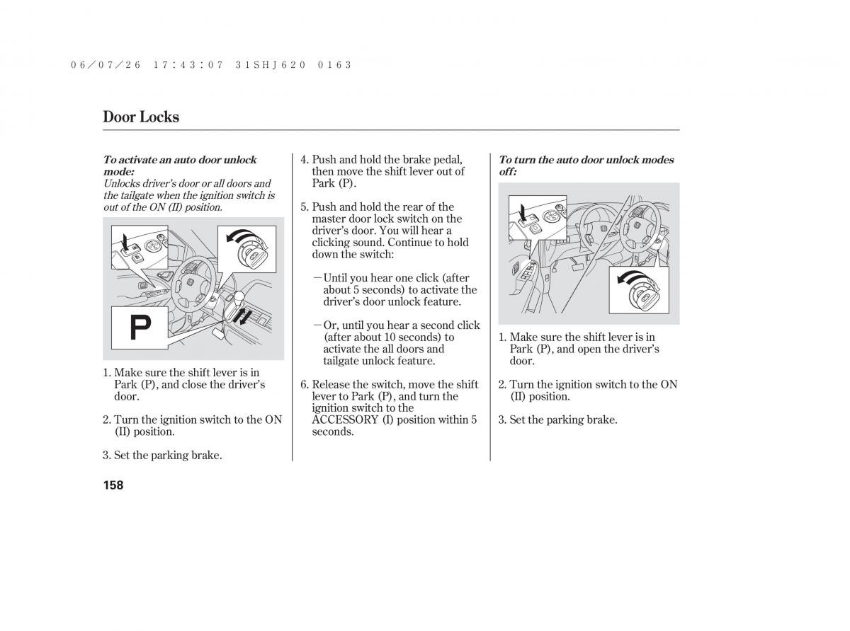 Honda Odyssey III 3 owners manual / page 164