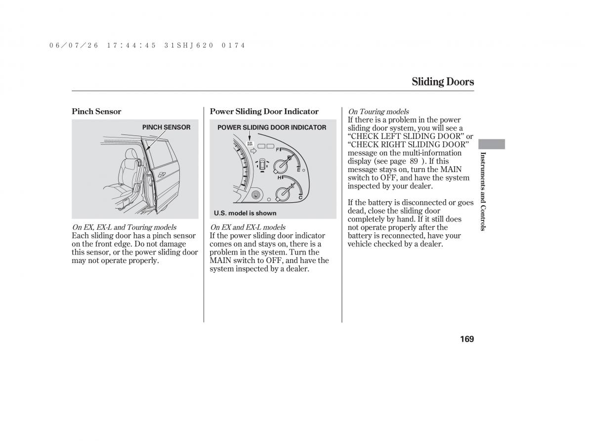 Honda Odyssey III 3 owners manual / page 175