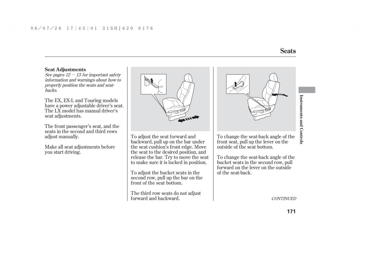 Honda Odyssey III 3 owners manual / page 177