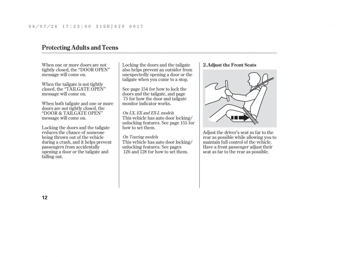 Honda Odyssey III 3 owners manual / page 18