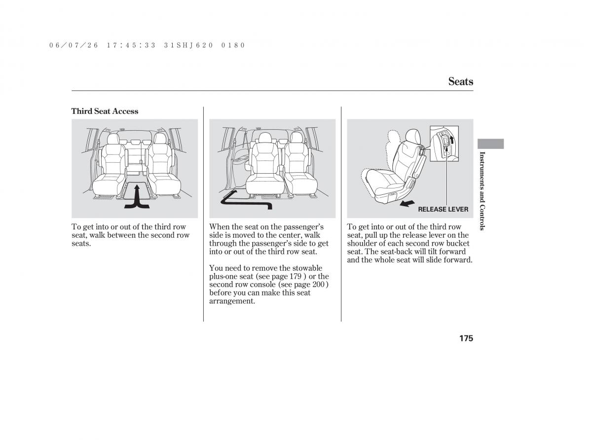 Honda Odyssey III 3 owners manual / page 181