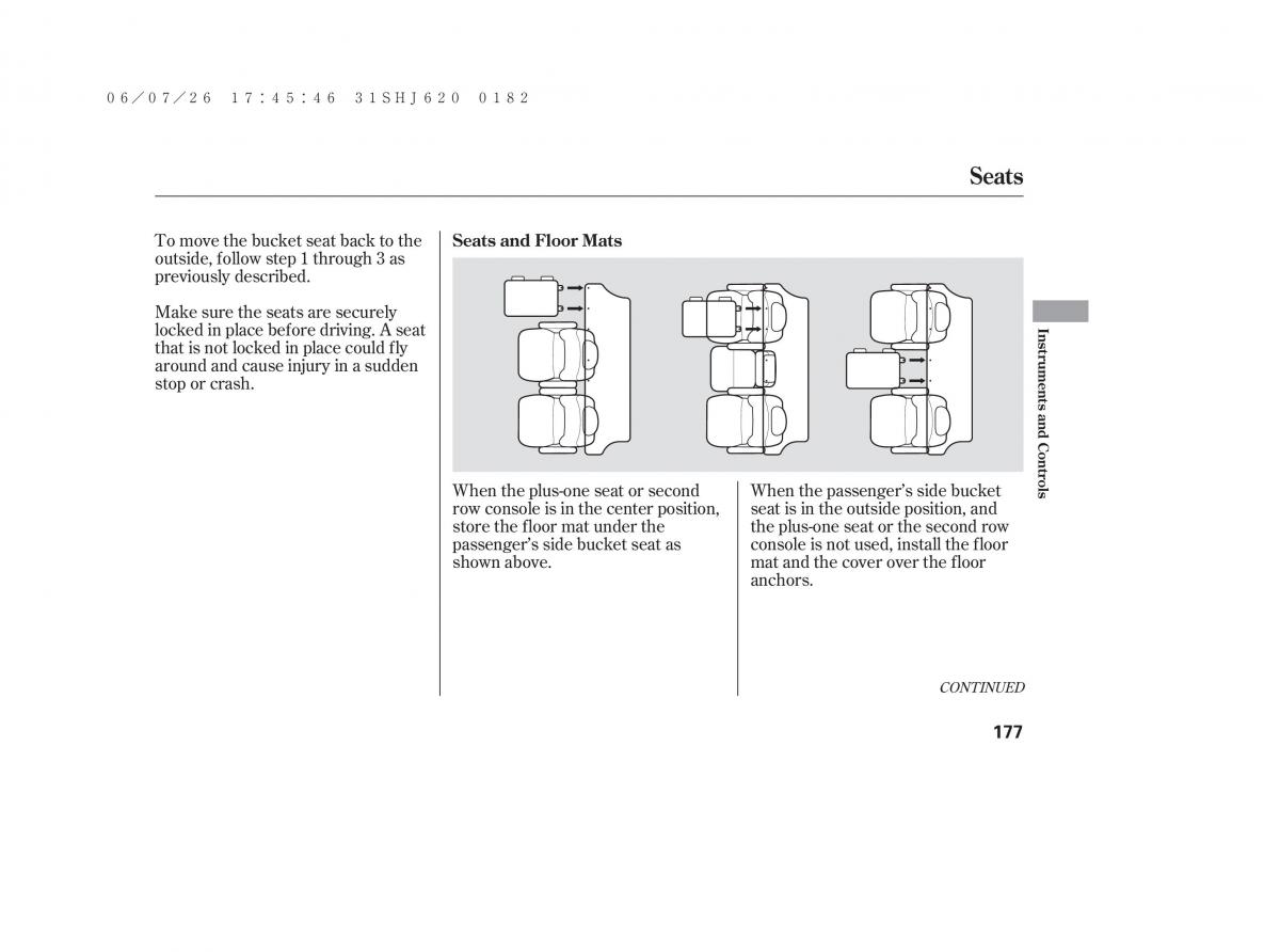 Honda Odyssey III 3 owners manual / page 183