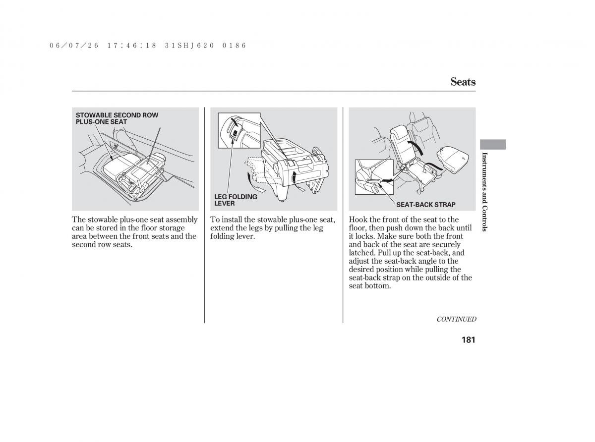 Honda Odyssey III 3 owners manual / page 187