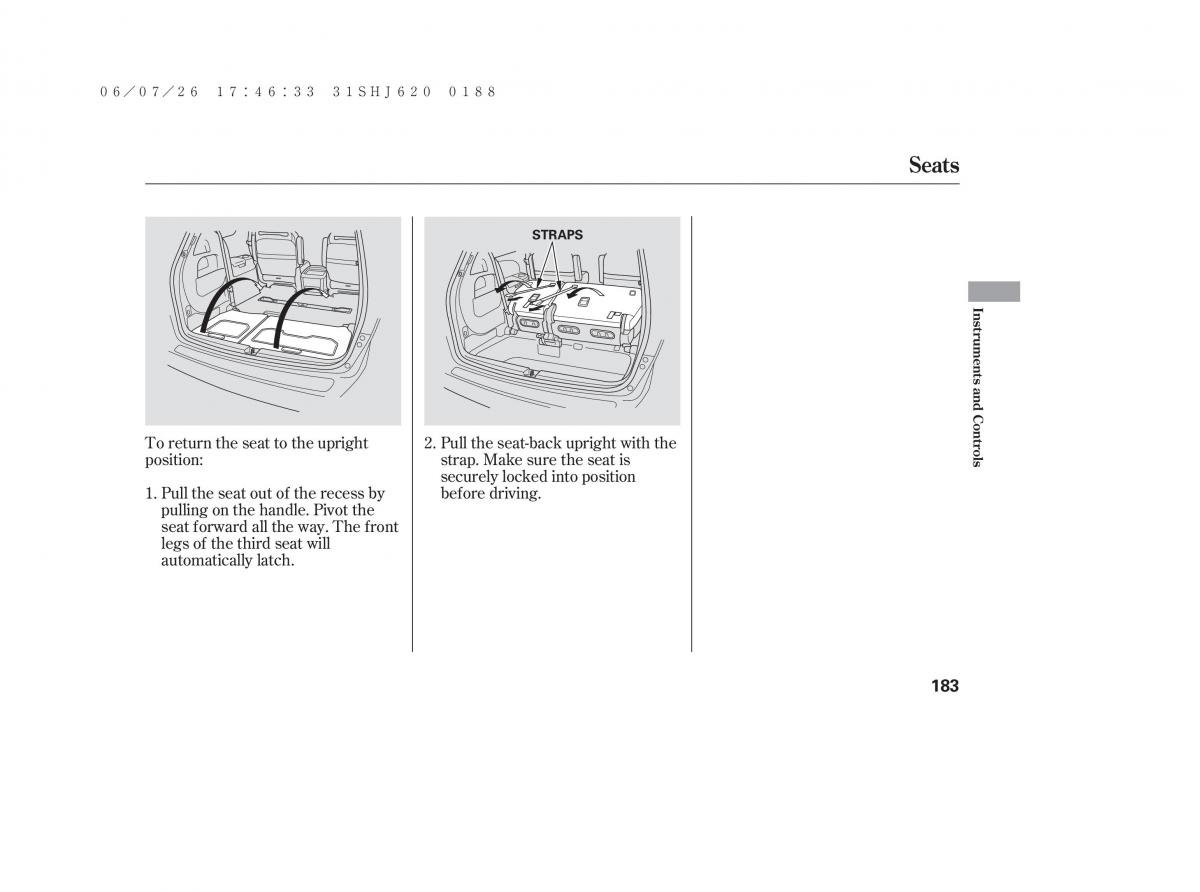 Honda Odyssey III 3 owners manual / page 189