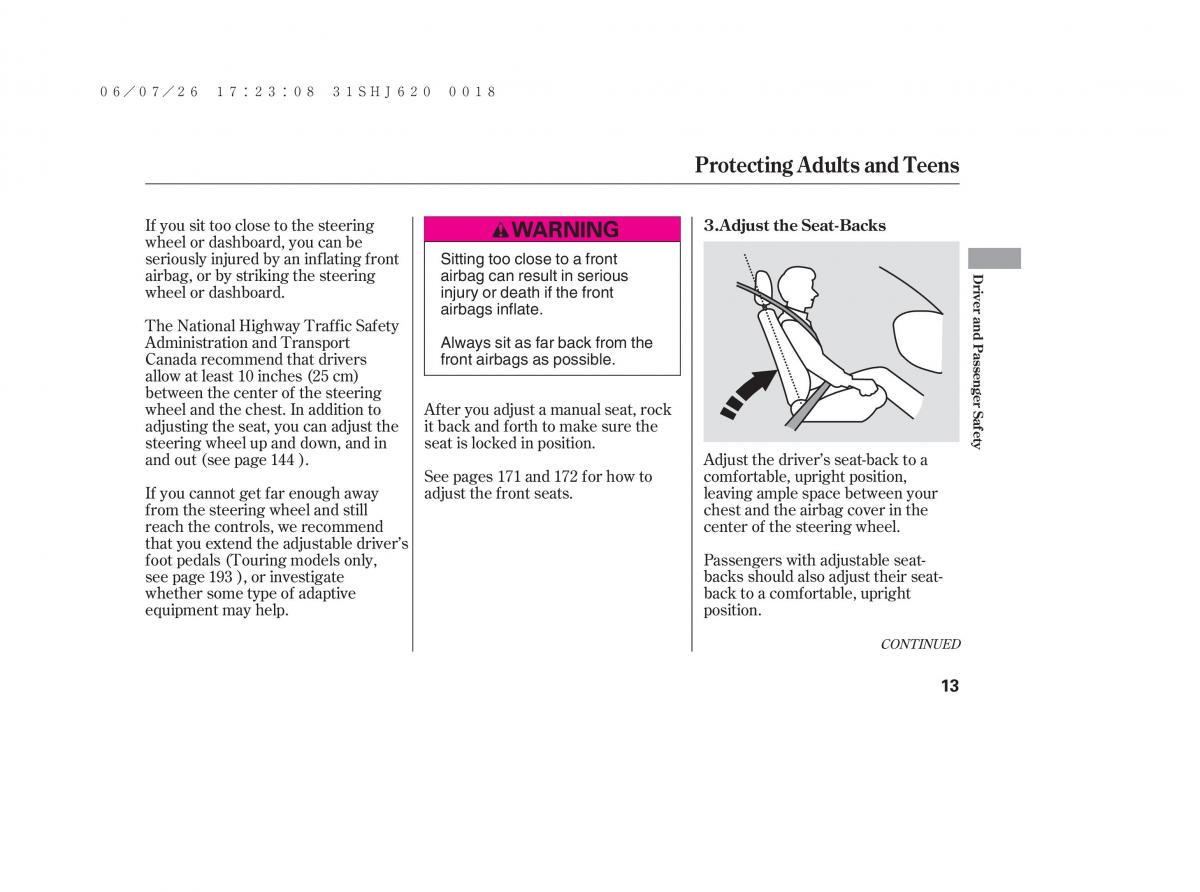 Honda Odyssey III 3 owners manual / page 19