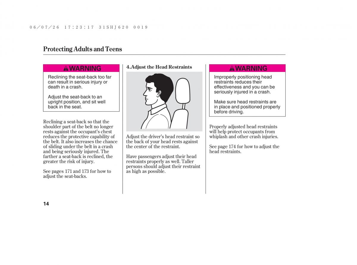 Honda Odyssey III 3 owners manual / page 20