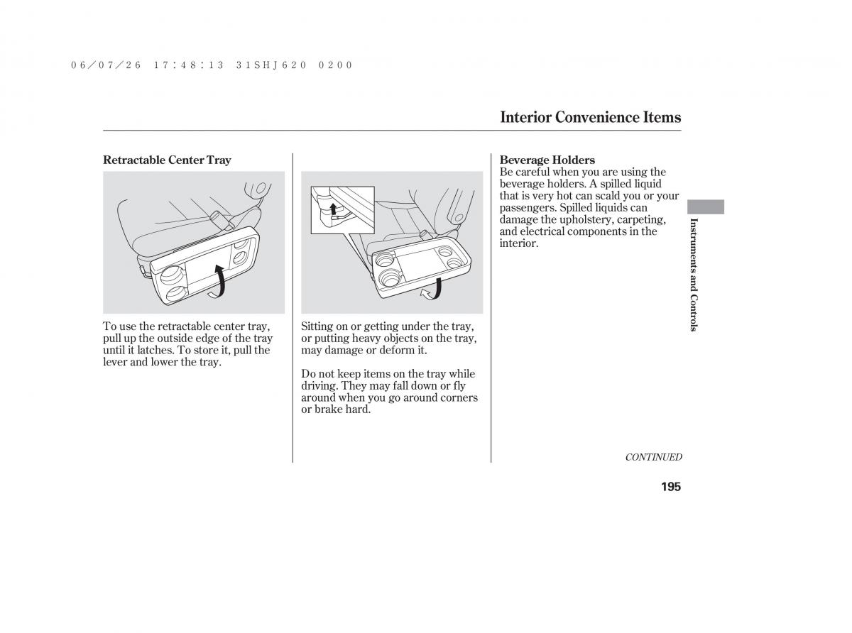 Honda Odyssey III 3 owners manual / page 201