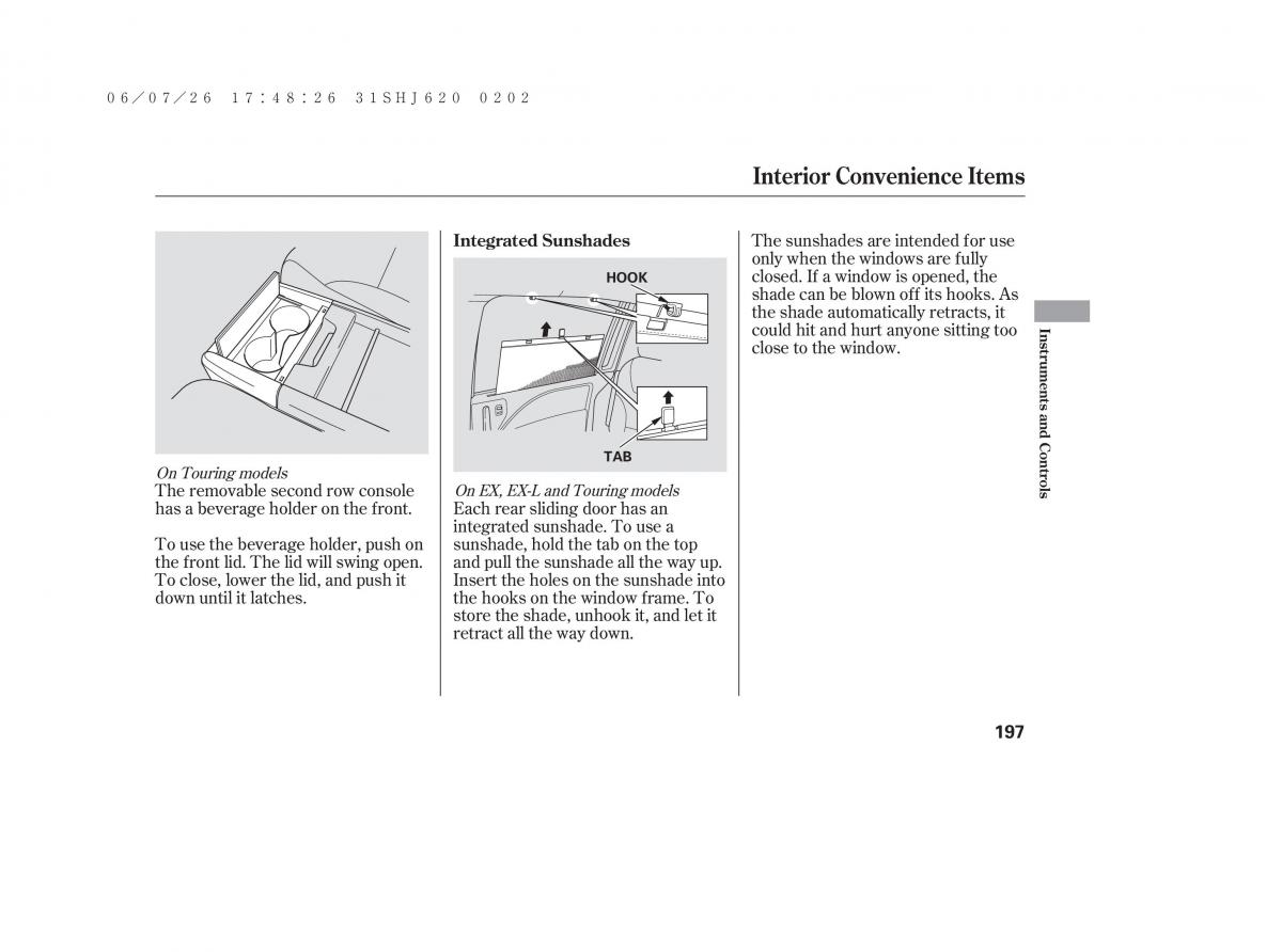 Honda Odyssey III 3 owners manual / page 203