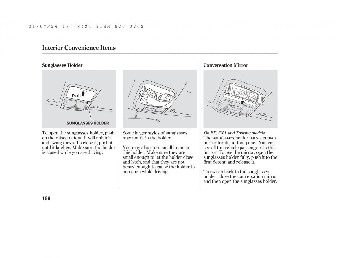 Honda Odyssey III 3 owners manual / page 204