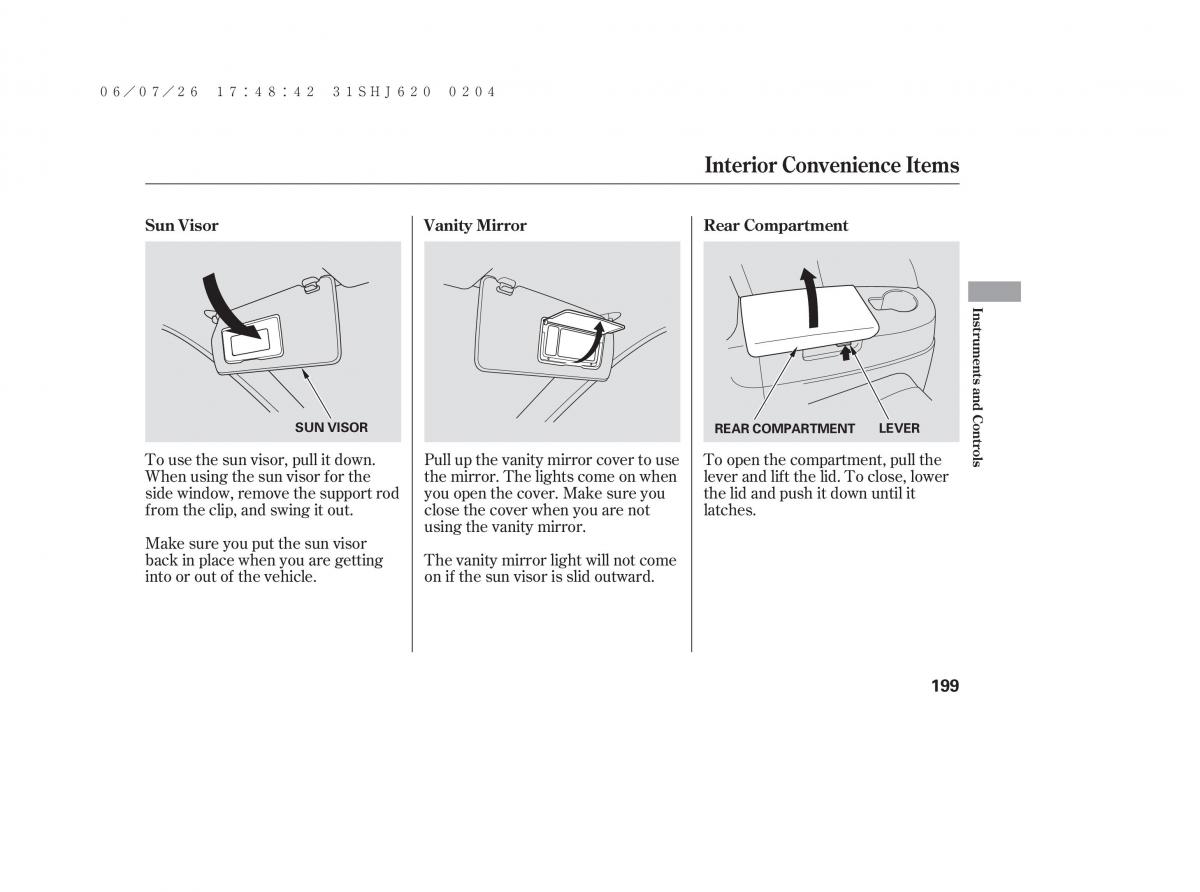 Honda Odyssey III 3 owners manual / page 205