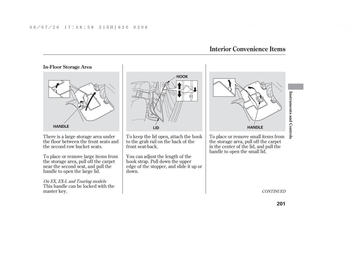 Honda Odyssey III 3 owners manual / page 207