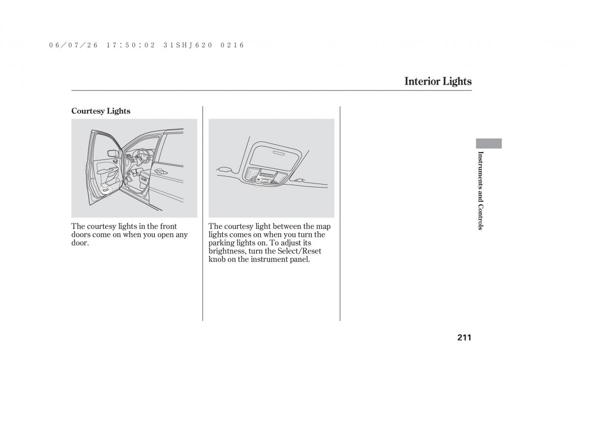 Honda Odyssey III 3 owners manual / page 217