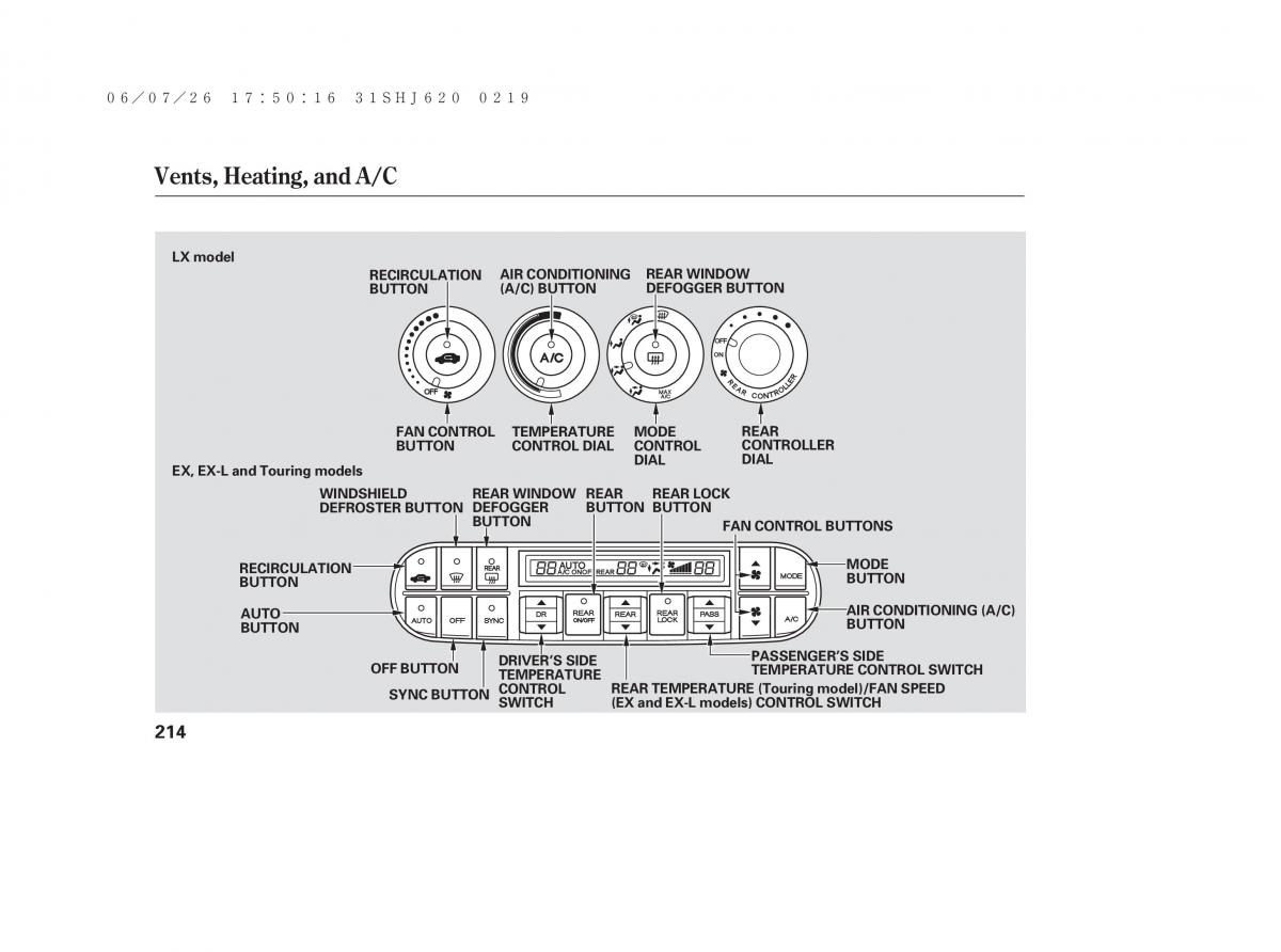 Honda Odyssey III 3 owners manual / page 220