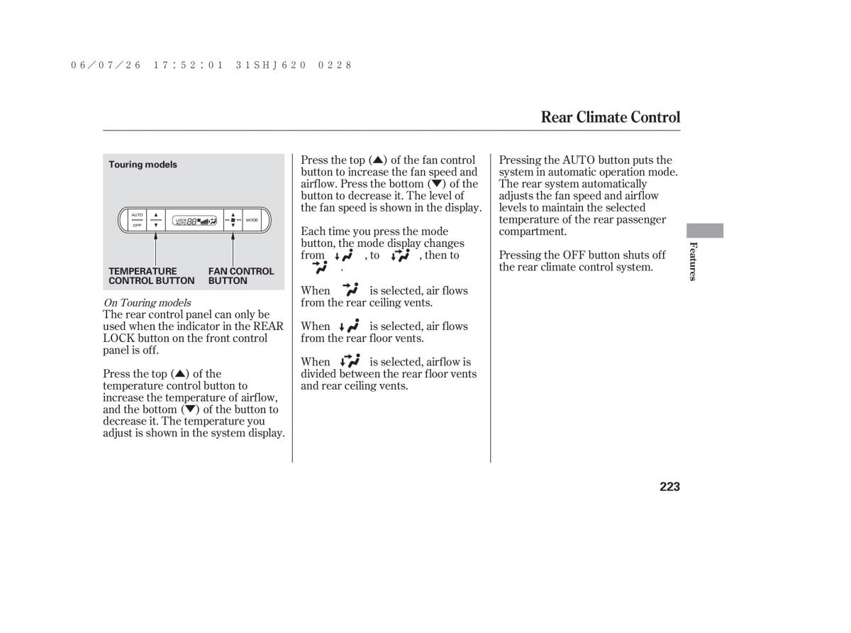 Honda Odyssey III 3 owners manual / page 229