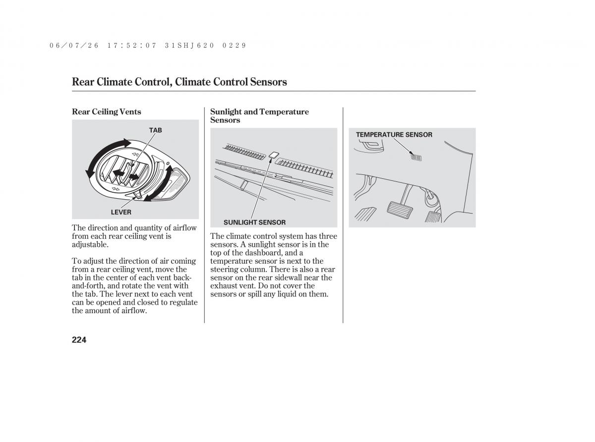 Honda Odyssey III 3 owners manual / page 230